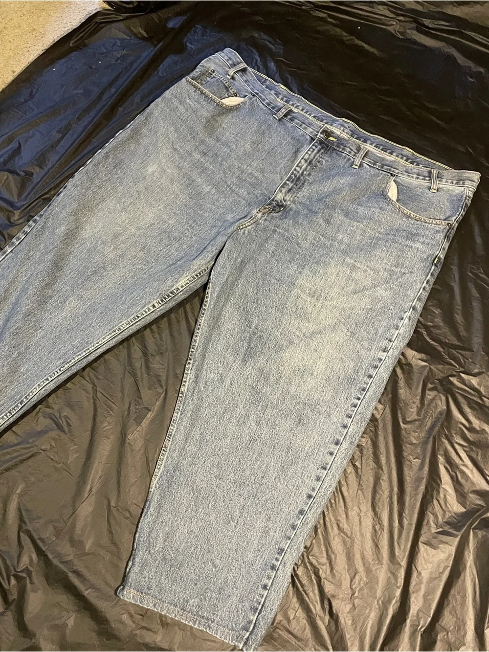 Arizona Jean Co Mens Relaxed Fit Light Wash Denim Jeans 52x29